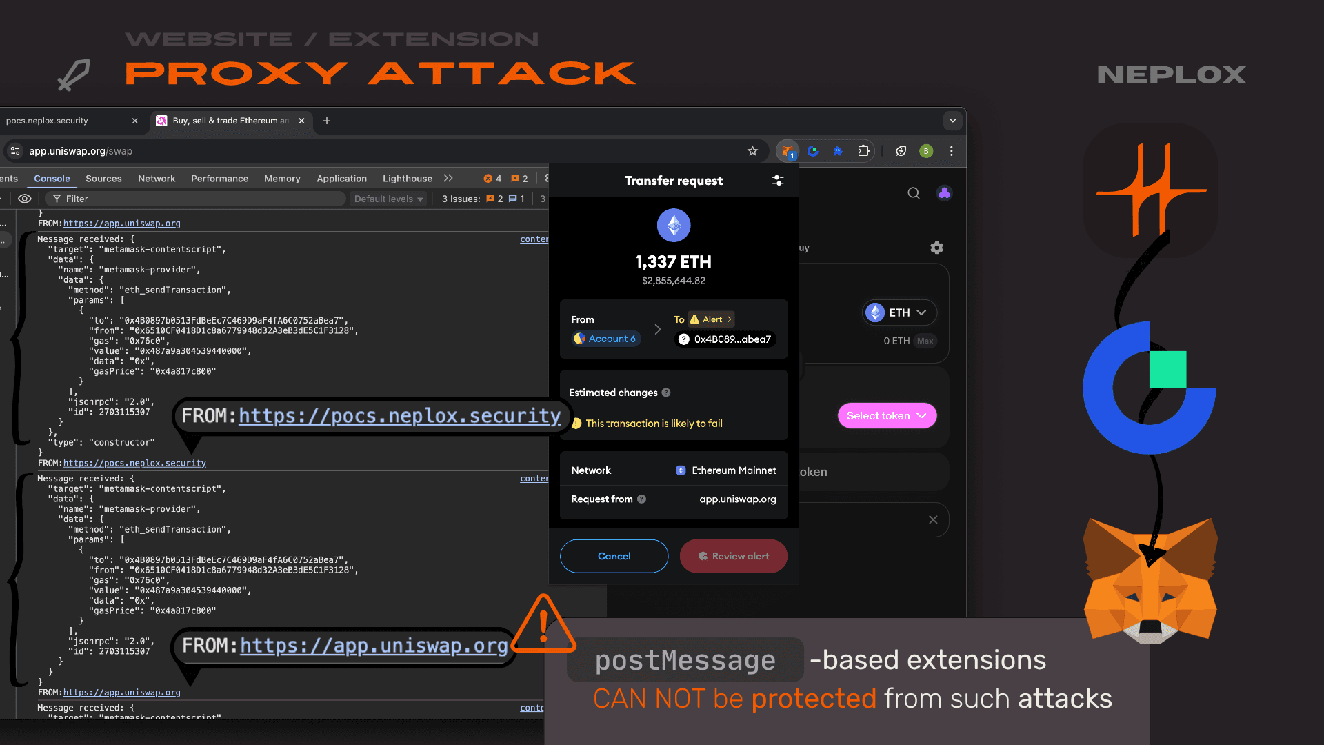 Website vs Extension: Proxy attack